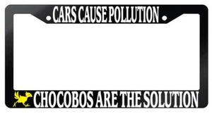 Marco de licencia de plástico negro brillante Chocobo Cars Cause Contaminación Final Fantasy - Imagen 1 de 1