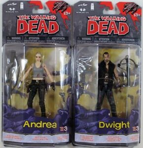 McFarlane The Walking Dead ANDREA & DWIGHT 5" Action Figure Lot Comic 3 series 