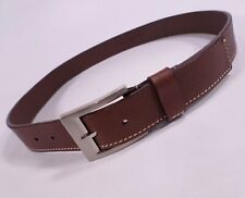 Structure Leather Belt 34 Stitched Brown E80227