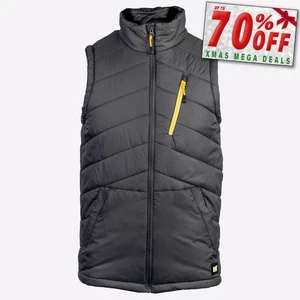 Caterpillar Essentials Mens Casual Insulated Body Warmer Gilet Jacket Black - Picture 1 of 5
