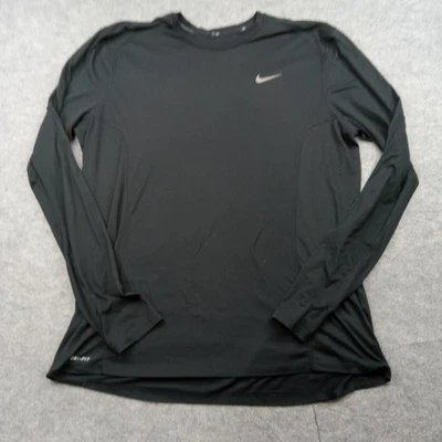 Camisa Nike Dri-FIT para Hombres XL Negra Manga Larga Entrenamiento Atlético Correr Cuello Redondo Foto 1 de 4