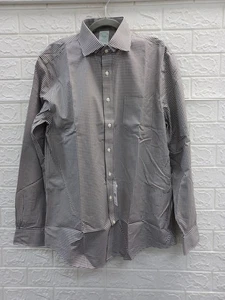 NUOVO Brock Brothers Elasticizzato Supima Cotone Inglese Collo Spalmato Gingham Taglia 16,5 - Foto 1 di 11