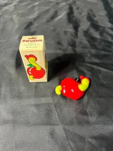 70s VTG Avon Fragrance Glace Pin Pal - Willy the Worm with Apple - New In Box - Picture 1 of 1