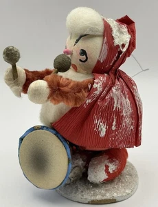 Carta crepe ciniglia cotone filato Babbo Natale batterista stile putz ornamento Giappone anni 50 - Foto 1 di 10