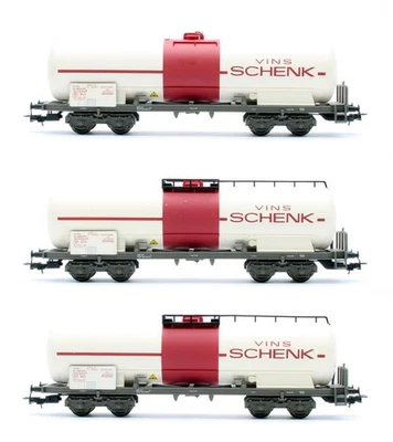 LILIPUT 'HO' GAUGE RAKE OF 3 L225814 SBB 'SCHENK' BOGIE TANK WAGONS - Image 1 of 4