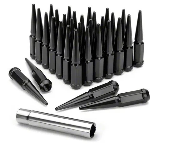 32 Piezas 14x1.5 Negro Spike Lug Kit con Llave 4.40" (112mm) Largo Foto 1 de 1