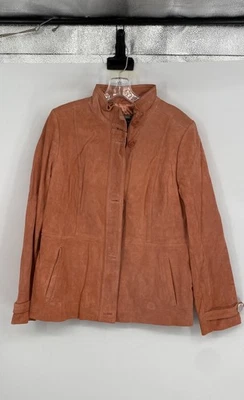 Chaqueta Dennis Basso Mujer Gamuza Melocotón Forrada Cuero Manga Larga Cremallera Completa Talla M Foto 1 de 4