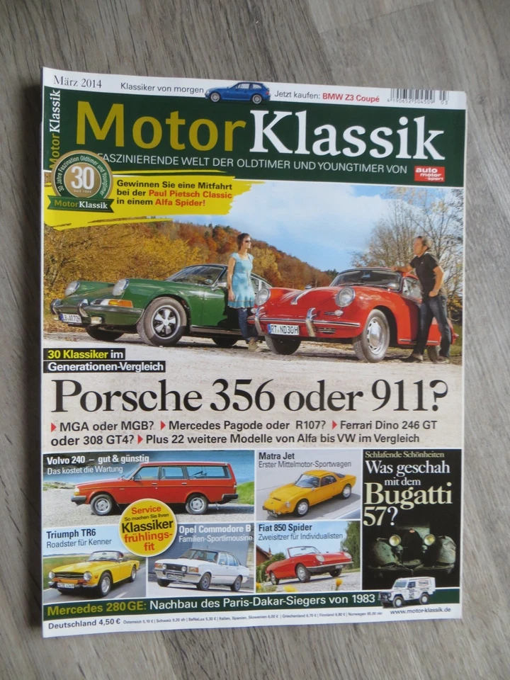 Motor Klassik 3 / 2014 - Volvo 240 Opel Commodore Matra Jet Fiat 850 Spider - Bild 1 von 1
