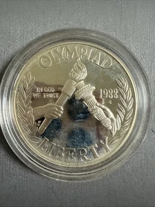 1988-S Olympiad 90% Silver Dollar BU Commemorative in Capsule #1093 - Picture 1 of 6
