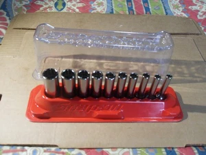 STMD Snap-on Tools USA 1/4" Drive SAE 12pt Deep Chrome Socket MAGNETIC TRAY - Picture 1 of 22