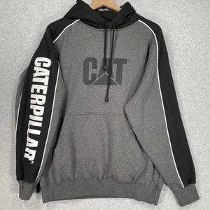 Caterpillar Hoodie Mens M Gray Black Outdoor Heavy Workwear Pullover - Picture 1 of 8