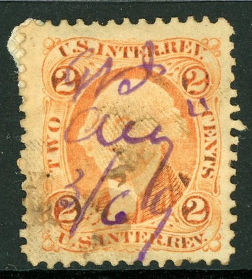 USA 1862 Washington 2¢ Revenue 1st Issue Sc R15c VFU D688 - Image 1 of 4