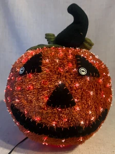 Hallmark Halloween FIBER OPTIC PUMPKIN~All Over Light Up Jack O Lantern - Picture 1 of 14