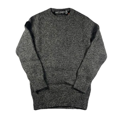 Superdry Wool Blend Knit Sweater Womens M Gray Long Sleeve Crew Neck Pullover - Image 1 of 4