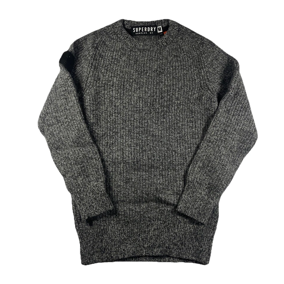 Superdry Suéter De Punto De Mezcla De Lana Para Mujer M Gris Manga Larga Cuello Redondo Pullover Foto 1 de 4