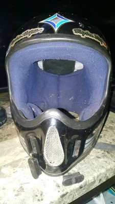 Capacete de motocicleta vintage 1980 Black Bell Moto 4 tamanho G com plugues de ar - Imagem 1 de 4