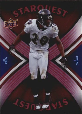 2008 Upper Deck Star Quest Rainbow Red #SQ12 Ed Reed - FB - Image 1 of 2