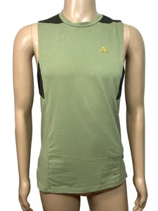 Camiseta sin mangas de entrenamiento Adidas para hombre verde negra logotipo S ajustada ropa deportiva gimnasio entrenamiento - Imagen 1 de 18
