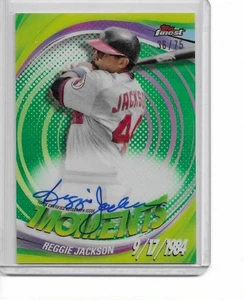2025 Topps Finest Reggie Jackson Finest Moments Green Auto /75 Angels - Picture 1 of 2