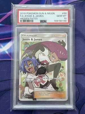 Jesse And James Full Art Trainer Card 68/68 Hidden Fates PSA 10 - Image 1 of 4