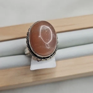 Anillo ajustable de piedra natural de piedra solar para mujer enchapado en plata de ley nuevo sin etiquetas - Imagen 1 de 7