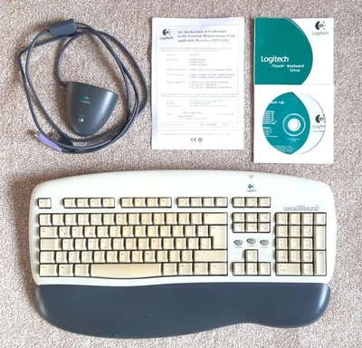 *** Funk-Tastatur Logitech Y-RC14 + Empfänger + Handballenauflage *** QWERTZ - Bild 1 von 4