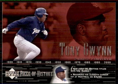 2002 Upper Deck Piece Of History #82 Tony Gwynn San Diego Padres - Image 1 of 2