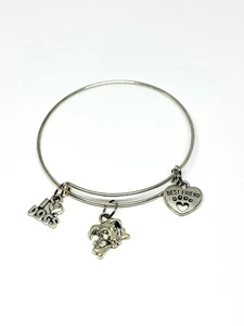 I Love Dogs Bangle Charm Bracelet - Picture 1 of 1