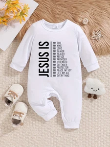 Baby Romper Suit Newborn Outfit Long Sleeve Bodysuit Clothes Boys Girls Gifts - Picture 1 of 10