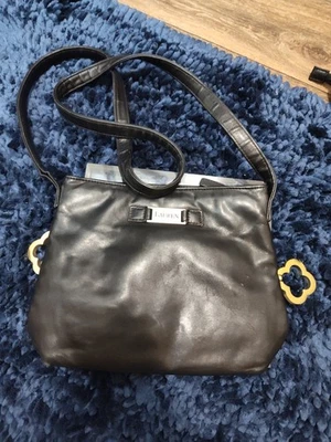 Bolso de mano de cuero Lauren Ralph Lauren cartera montura negro Foto 1 de 4