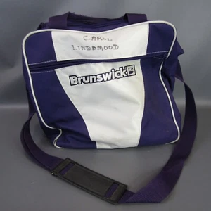 Brunswick Bowling Ball Bag Purple & White 12" x 12" Carrying Case - Picture 1 of 10