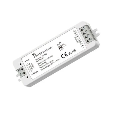 V2 2 Channel 2CH Wireless dimmer remote Controller For CCT Dual Color LED Strip - Image 1 of 3