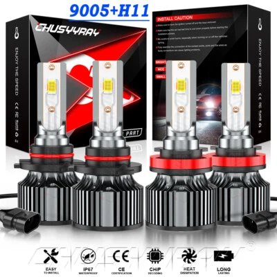Kit de faros LED bombillas de haz alto bajo para Volvo V50 9005+H11 6500K 2005-2011 4 piezas Foto 1 de 4