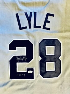 New York Yankees SPARKY LYLE, 1977 Cy Young, Road Grey JSA certified size 54 #28 - Picture 1 of 4