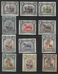 NYASSA COMPANY 1921 SURCHARGED SET (12) MH. TYPE B. LONDON SURCHARGES. (7445) - Picture 1 of 2