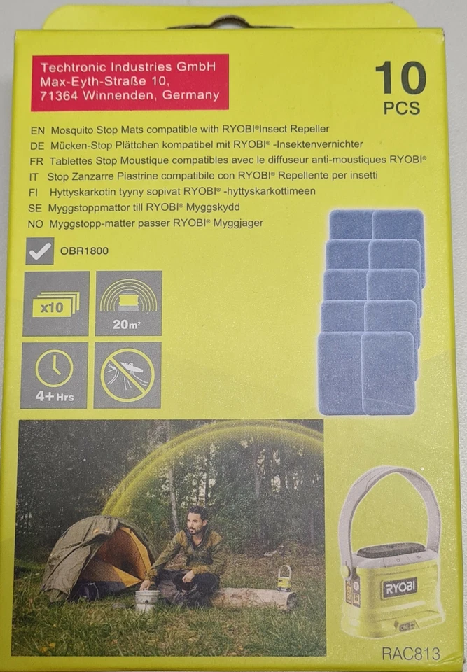 Ryobi Ersatz-Plättchen für RAC813 Insektenleuchte - 10er Set