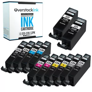 Paquete de 12 cartuchos de tinta compatibles OSI PGI-225 CLI-226 para Canon PIXMA MX712 MX882 - Imagen 1 de 1