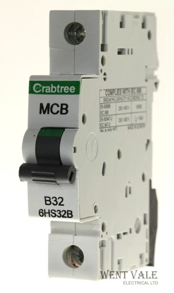 Crabtree Loadstar - 6HS32B - 32a Type B Single Pole MCB Used - Image 1 of 1