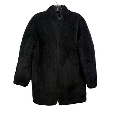 Chaqueta polar de felpa con cremallera J Crew talla grande negra talla S Foto 1 de 4