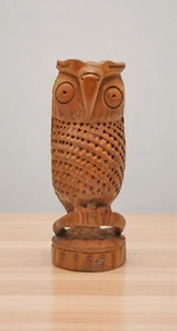 Vintage Holz Eule Vogel Figur original alt sehr fein handgeschnitzt - Bild 1 von 6