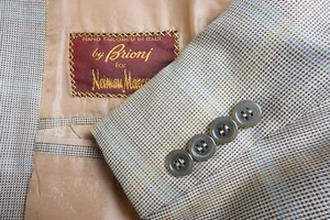 Brioni Traiano Multicolor Brown Silk Blend Plaid Sport Coat Jacket Sz 42R - Picture 1 of 9