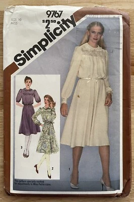 Simplicity 9767 Misses’ Pullover Dress Adjustable For Miss Petite Pattern Sz 10 - Image 1 of 3