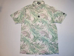 Bad Birdie Polo Shirt Green Floral Short Sleeve Golf Performance Polo Mens M - Picture 1 of 5