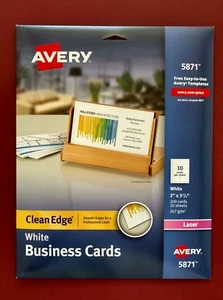 Avery 5871 Laser beidseitig sauberer Rand weiß Visitenkarten - teilweise gebraucht - Bild 1 von 2