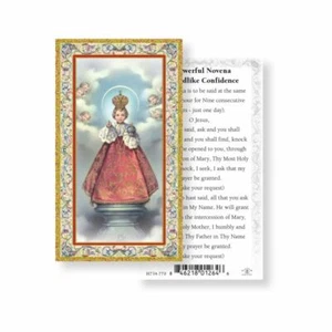 Infant of Prague - Novena of Childlike Confidence -Gold Trim paper Holy Card 770 - Picture 1 of 4
