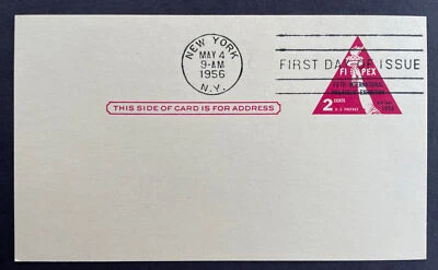 UX44 FDC US Postal Card 1956 FIPEX 2c NY Statue of Liberty - Image 1 of 2