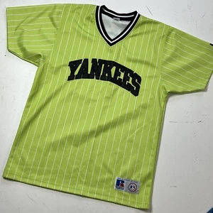 RUSSELL ATHLETIC New York Yankees Trikot Gr. Large Neon Nadelstreifen Jersey 🔥🔥 - Bild 1 von 8