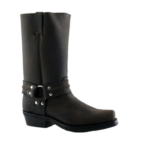 Schleifer Renegade hochbraune Lederstiefel Cowboy Western High Unisex Biker Stiefel - Bild 1 von 8