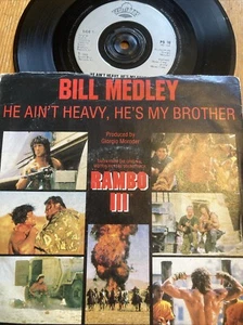 1988 7" 45 BILL MEDLEY HE AIN'T HEAVY / GIORGIO MORODER THE BRIDGE RAMBO - Imagen 1 de 1