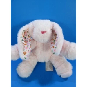 Animal Adventure Bunny Plush 9” Pink Floral Ears Rabbit Stuffed Animal - Picture 1 of 7